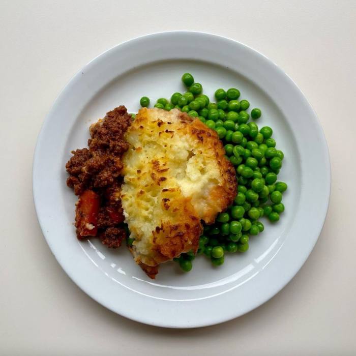 Shepherds pie with peas at Norman's Café