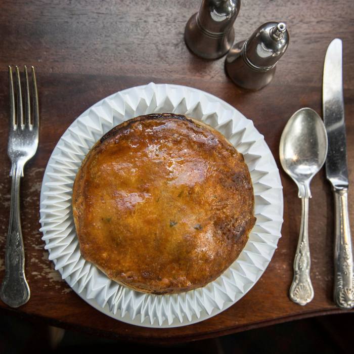 Top-notch British offerings at its restaurant include beef, oyster and horseradish pie