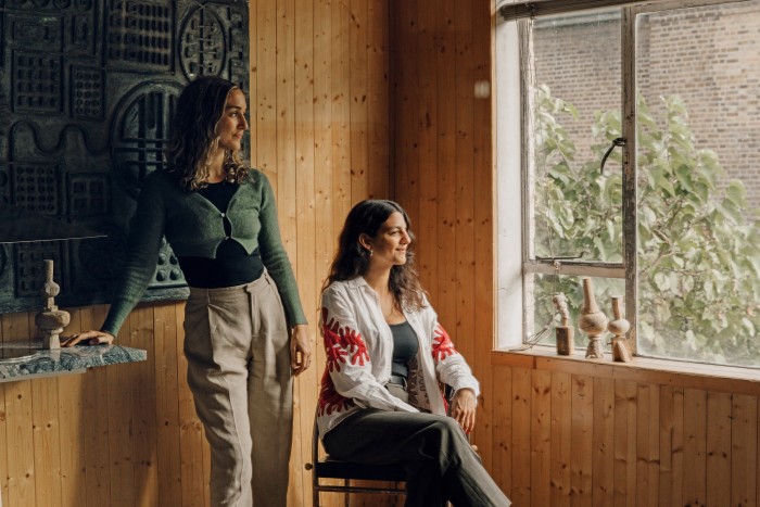 Ruby Kean (left) and Lisa Jones, founders of Atelier LK, in the dance studio of the Hackney home-as-exhibition space, no. 43