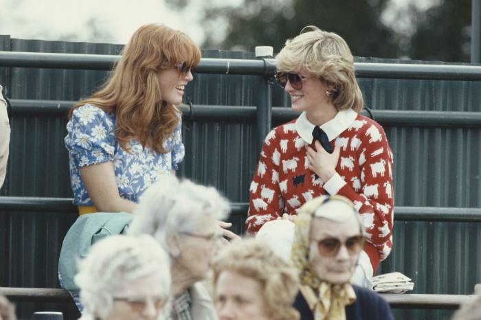 Sarah Ferguson and Princess Diana at Guards Polo Club, Windsor, June 1983