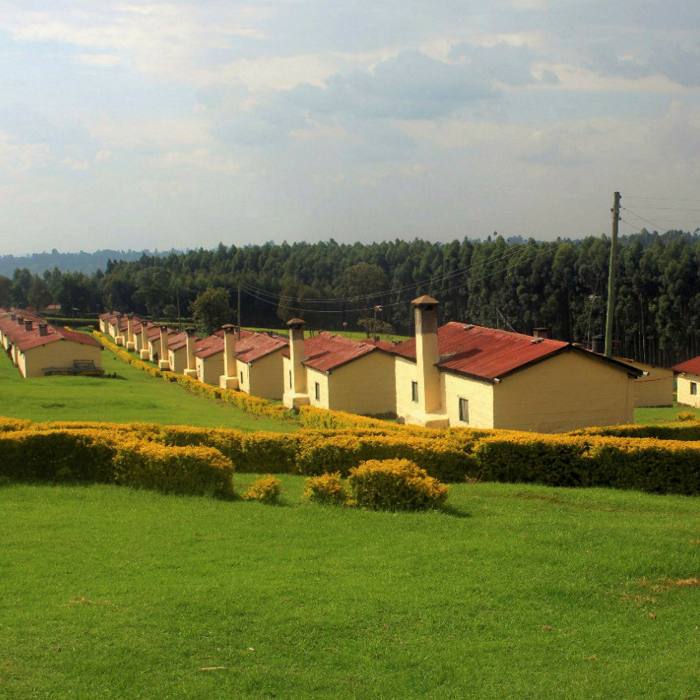 Staff quarters for tea plantation workers in Kericho, where Unilever provides housing for up to 30,000 people