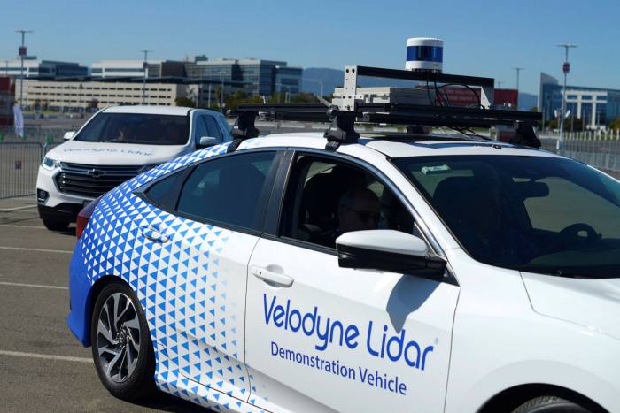 A car equipped with Velodyne’s Lidar system