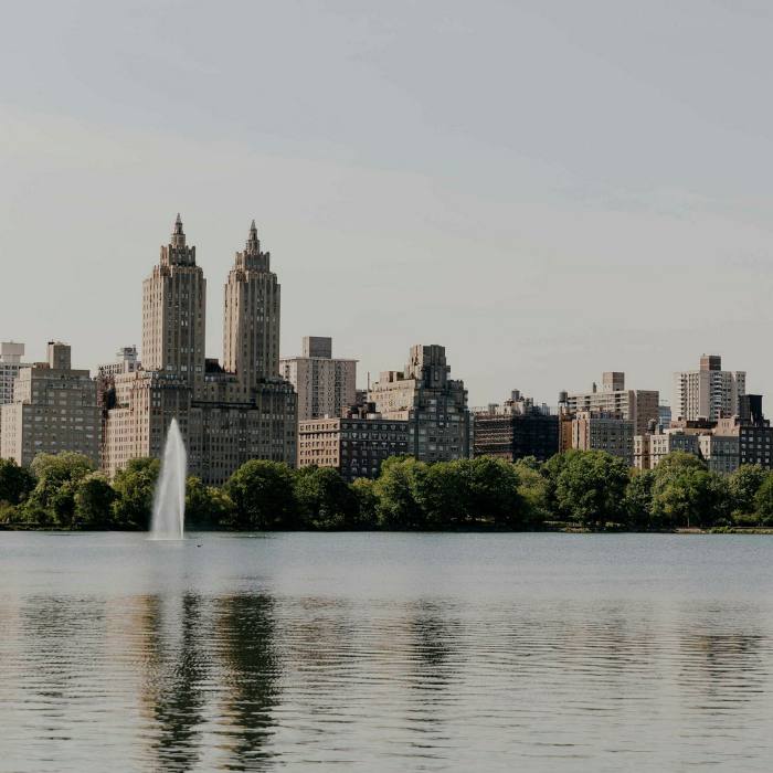 Stop by the Jackie Onassis Reservoir for a classic New York photograph