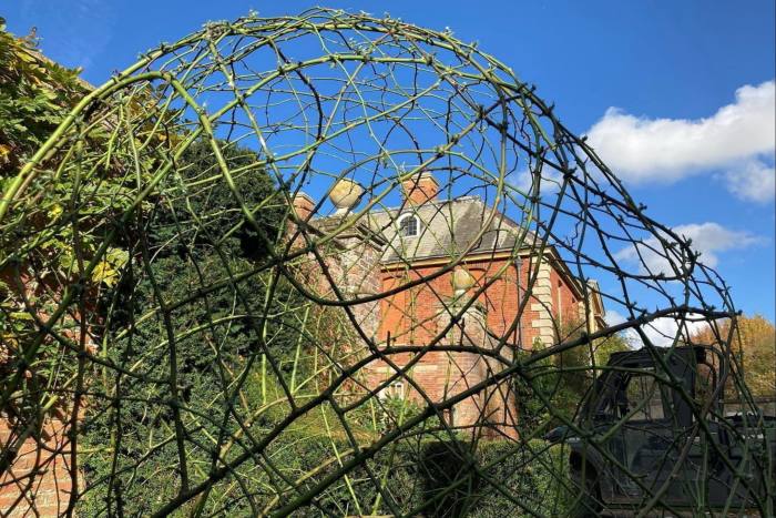 Jenny Barnes' painstaking work with roses creates giant orbs at Cottesbrooke Hall and Gardens