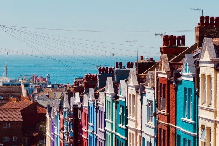 brightly coloured Victorian terraces in Brighton