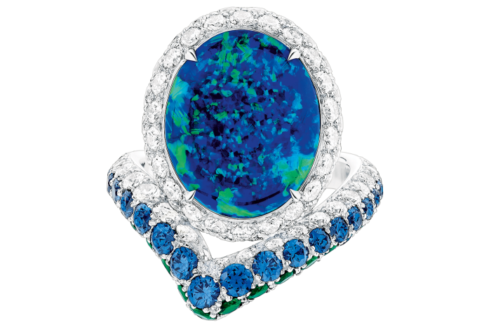 Louis Vuitton Stellar Times emerald, sapphire, diamond, black opal and white-gold Céleste ring, POA
