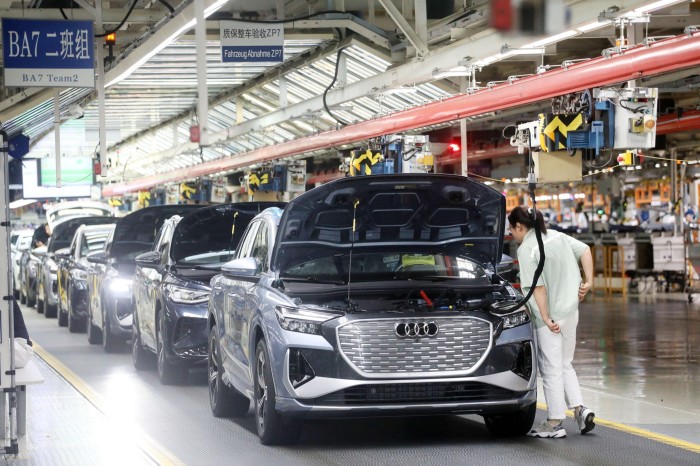 An FAW-Volkswagen production line in Foshan in Guangdong province, China