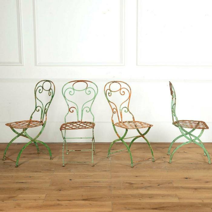 French iron chairs for sale with Lorfords Antiques