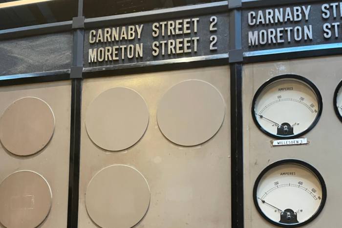 The panel that once controlled power to Buckingham Palace, through ‘Carnaby Street 2’
