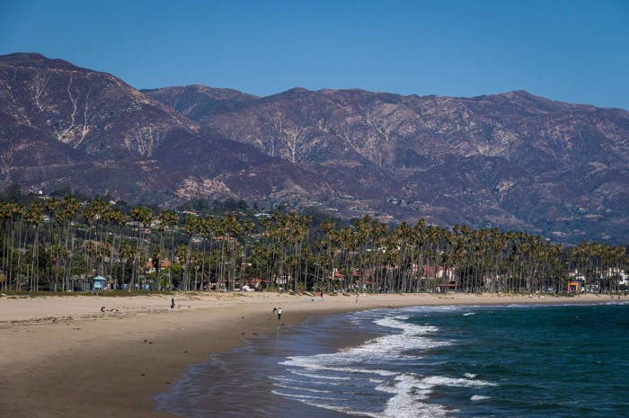 The Pacific coast of Santa Barbara, California