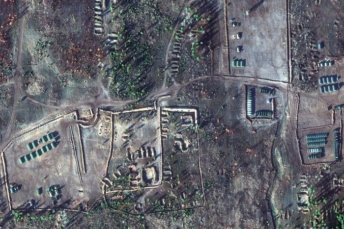 Satellite images show the location of Russian troops at the Pogonovo training ground in the Voronezh region