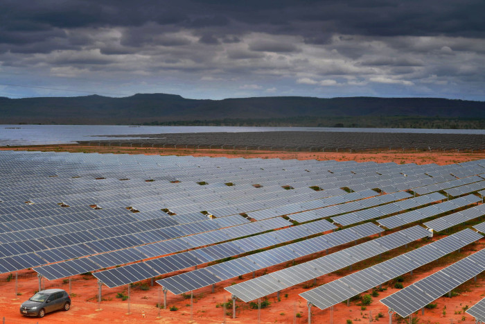 Solar panels in Pirapora, Minas Gerais state, Brazil
