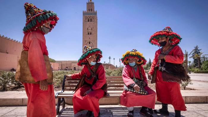 Marrakesh water sellers: in 2020, tourist arrivals fell by 78.5 per cent