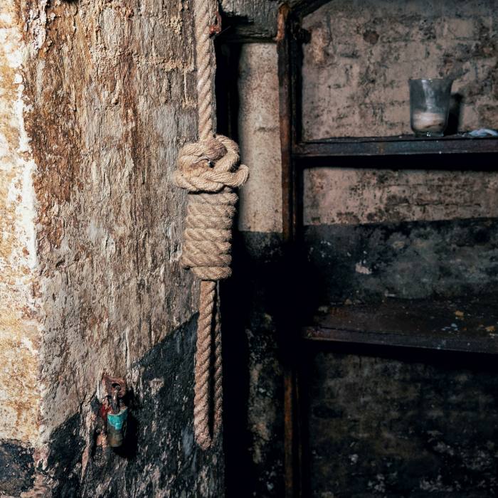A noose in what are said to be former prison cells beneath The Viaduct Tavern