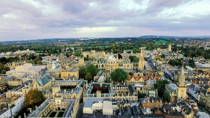 Aerial View of Oxford University Colleges 