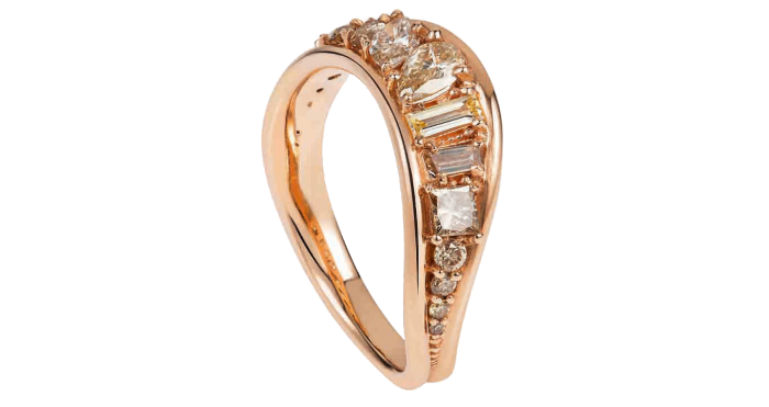 Fernando Jorge rose-gold and brown-diamond Stream Wave ring, £5,500