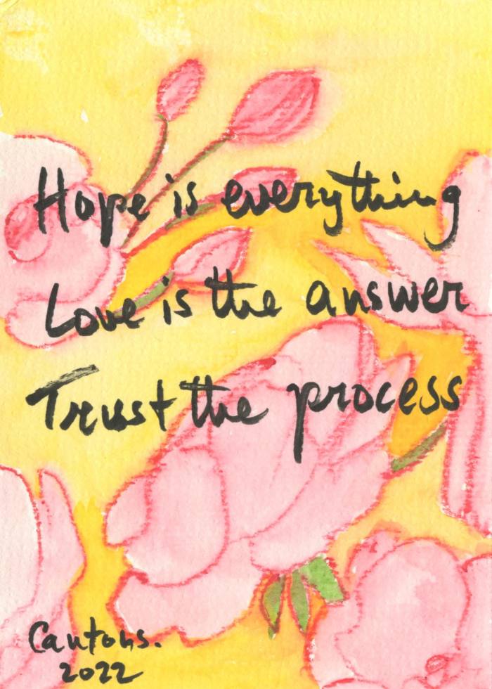 Hope is Everything by Victoria Cantons, one of the latest crop of Art On A Postcard