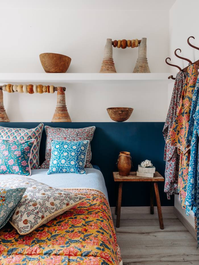Franco-Indian lifestyle brand Jamini’s natural pieces include duvet covers, from about €148, and square cushion covers, from €35
