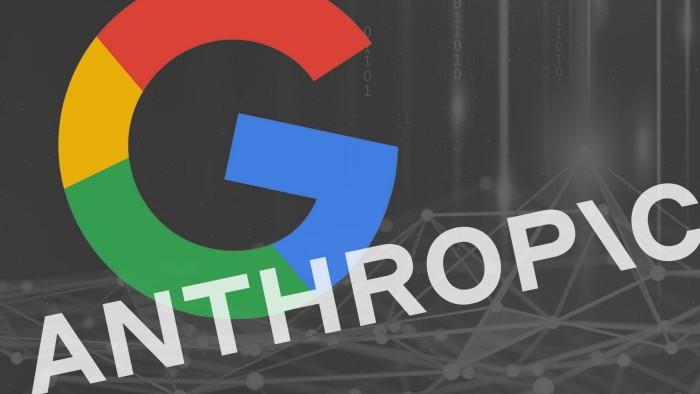 Montage of Google and Anthropic logo 