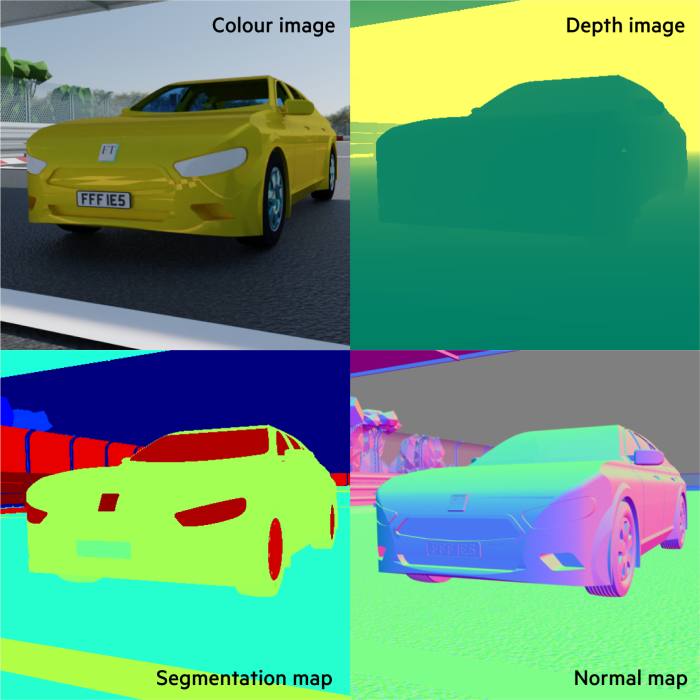 A view of how a computer vision programme sees a yellow sports car 