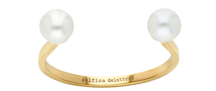 Delfina Delettrez gold and freshwater pearl piercing ring, € 660