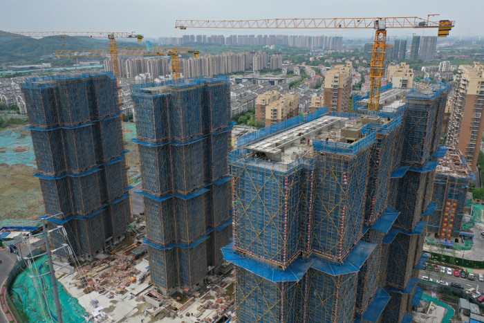 An aerial photo of a high-rise housing development in China