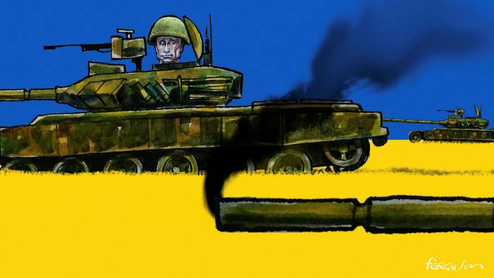 James Ferguson illustration of Gideon Rachman column ‘How Putin took Europe to the brink of war’