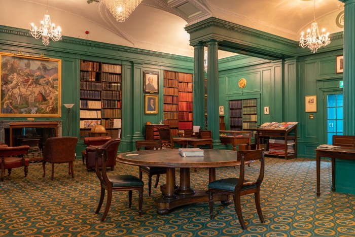 The reading room at the Athenaeum feature panels by Edward Halliday showing tales of the goddess Athena