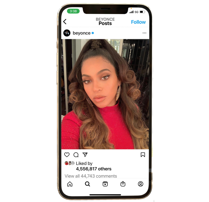 image of Beyoncé imposed on an iPhone screen