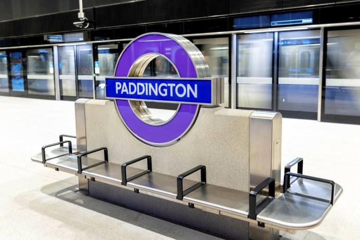 The new Elizabeth line platform at Paddington station