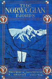 Book jacket, which is a painting of a traditional boat sailing in a fjord with snow-capped mountains