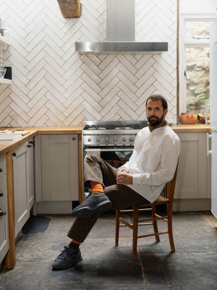Merlin Labron-Johnson, chef and founder of Osip and The Old Pharmacy, values the long workspaces in his rented cottage