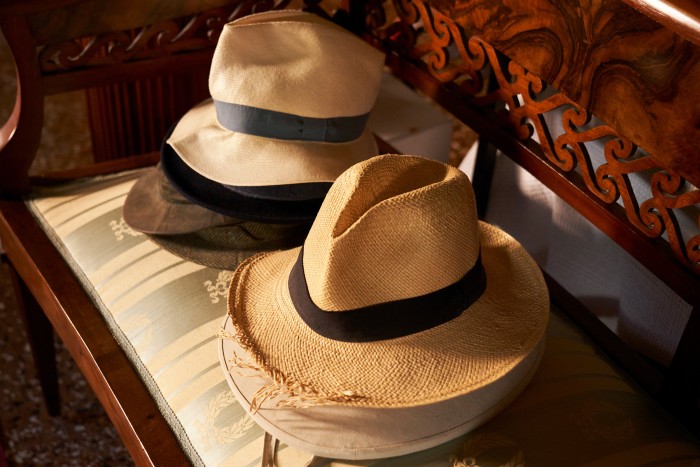 His Panama hats