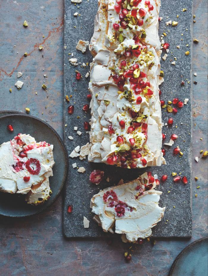 Pomegranate roulade, from Ripe Figs