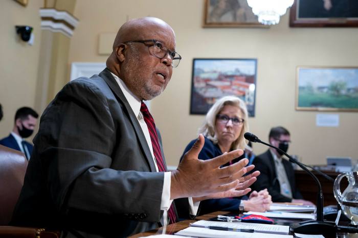 Democrat congressman Bennie Thompson (left) is chair of the House select committee investigating the January 6 attack on the US capitol. Liz Cheney is one of two republicans on the committee