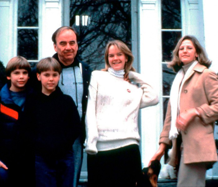 Rupert Murdoch with his then-wife Anna and their three children: Lachlan, James and Elisabeth