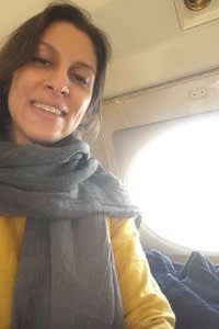 Nazanin Zaghari-Ratcliffe on a plane