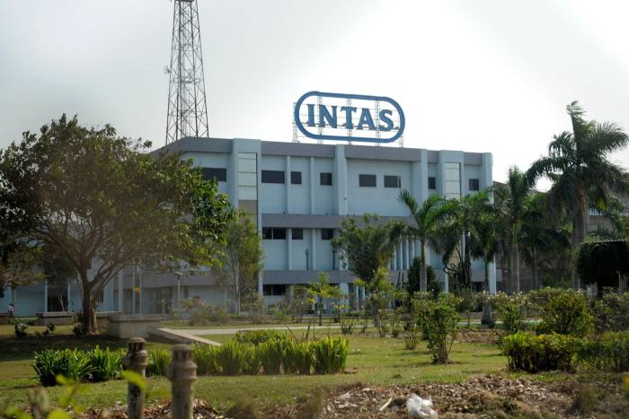 View of buildings of Intas Pharmaceuticals in the village of Matoda
