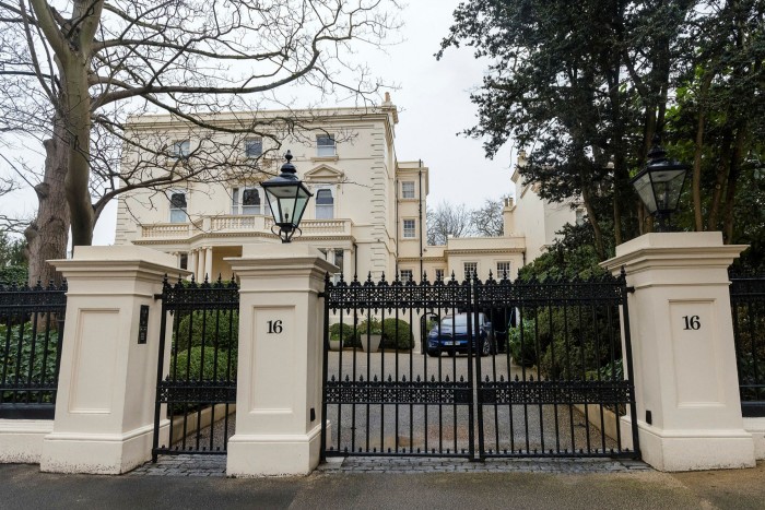 Outside view of 16 Kensington Palace Gardens, London