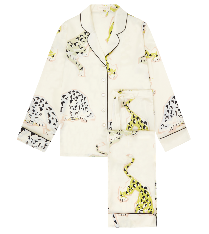 Conjunto de pijama de satén de seda Lila Amico de Olivia von Halle, £ 525