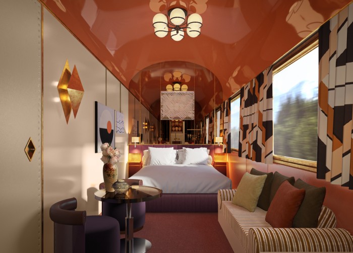 Designs for the Orient Express La Dolce Vita, with the interiors inspired by the 1960s and ‘70s