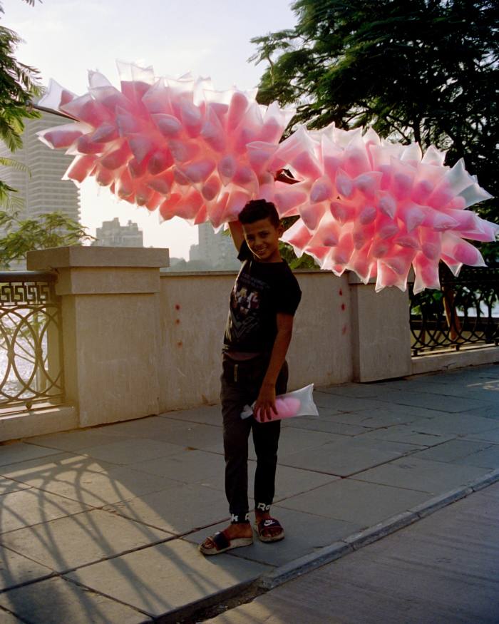 A young cotton-candy vendor in Cairo
