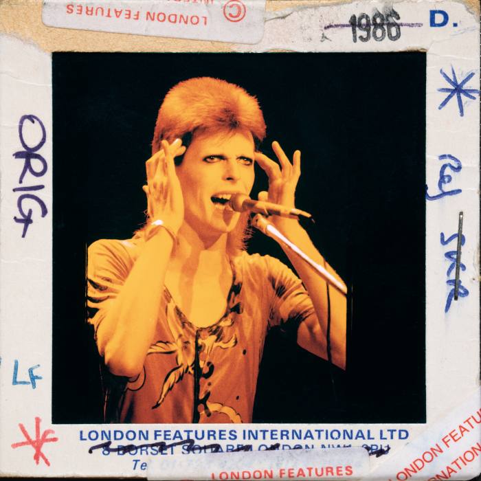 Bowie performs in the 1980s