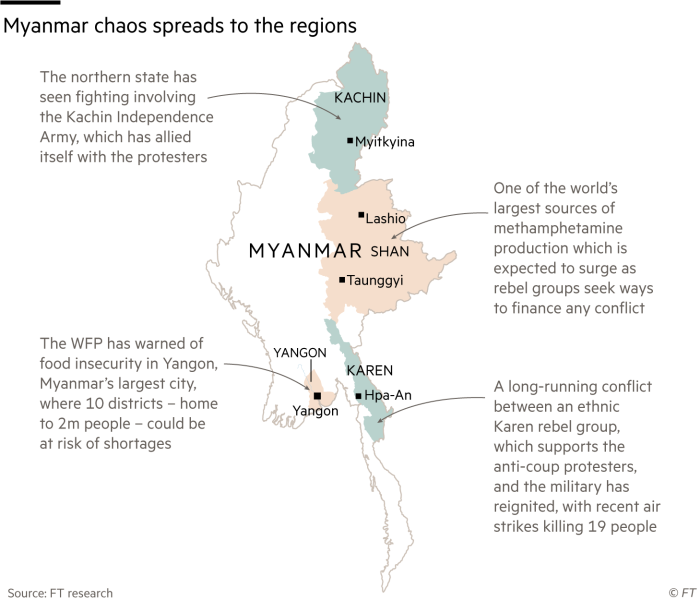 Myanmar regions – chaos has spread to the regions