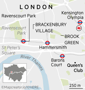 Map of Hammersmith, London