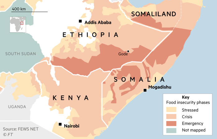 Somalia drought map