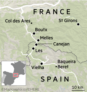 Map of the Pyrenees