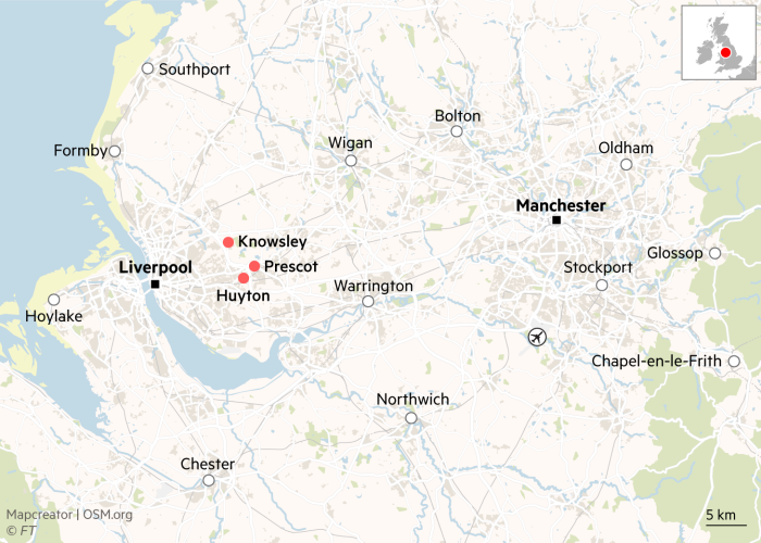 Knowsley locator map
