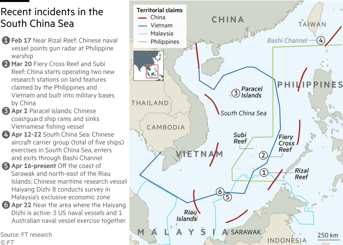 Recent incidents in the South China Sea