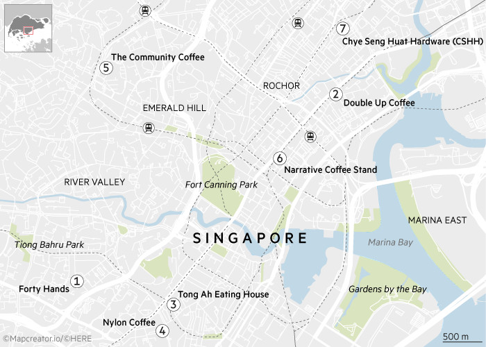 FT Globetrotter map - Singapore coffee-shop scene